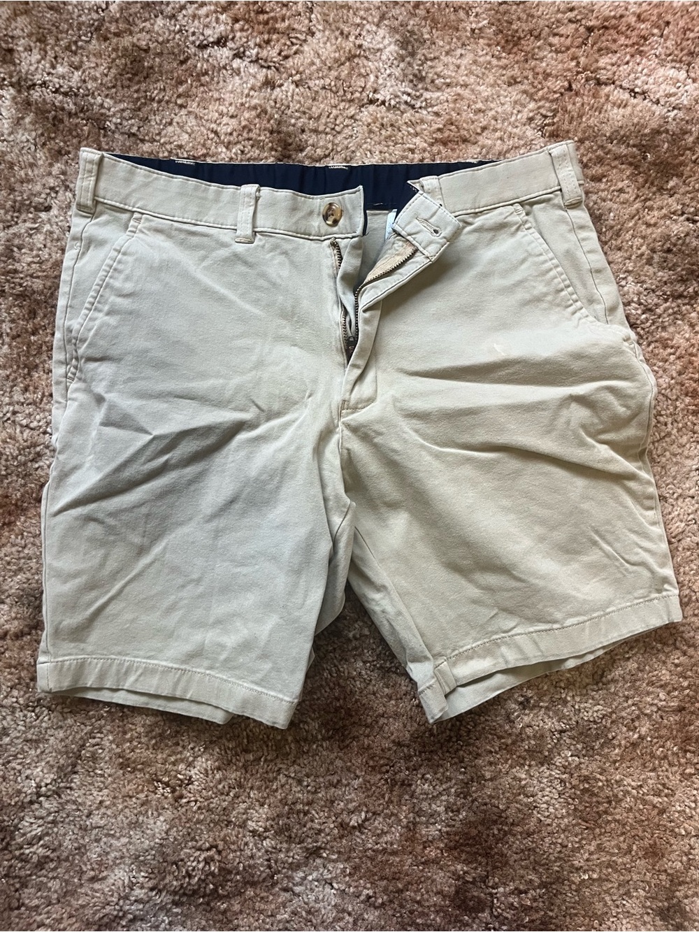Club Room Men’s Flat Front Chino Shorts in Light Tan